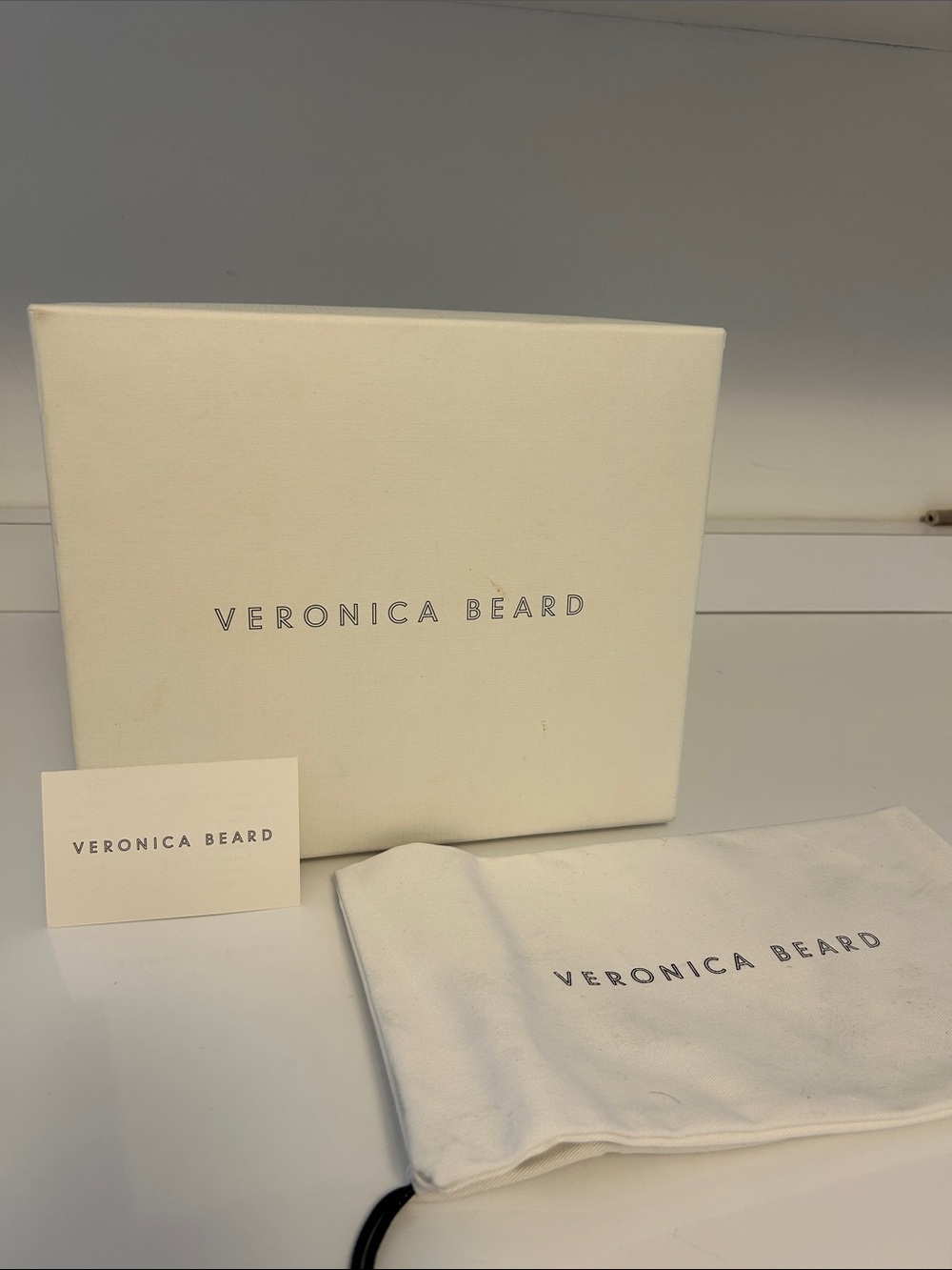 Veronica Beard Branded Shoe Box, Card & Dust Bag Set